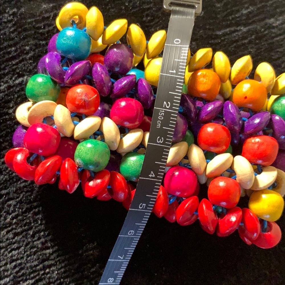 Wide wooden bracelet